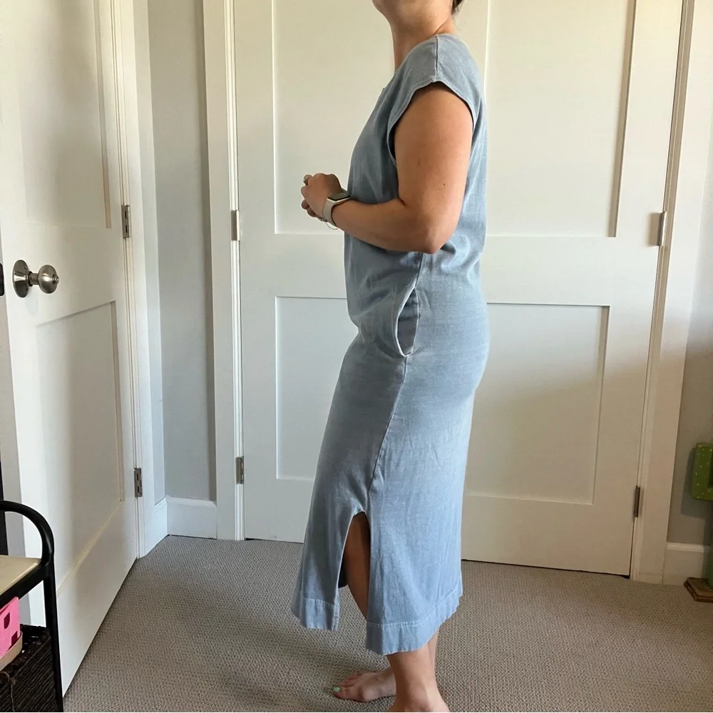 Double Zero Light Blue Midi Dress Size Large - Picture 3 of 8